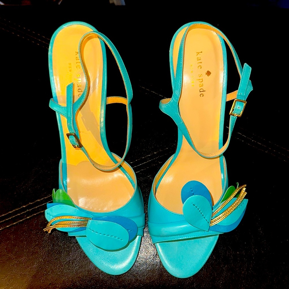 Kate Spade Cecelia Too Pale Turquoise 2” Heels. New. Decorative In Front. NIB